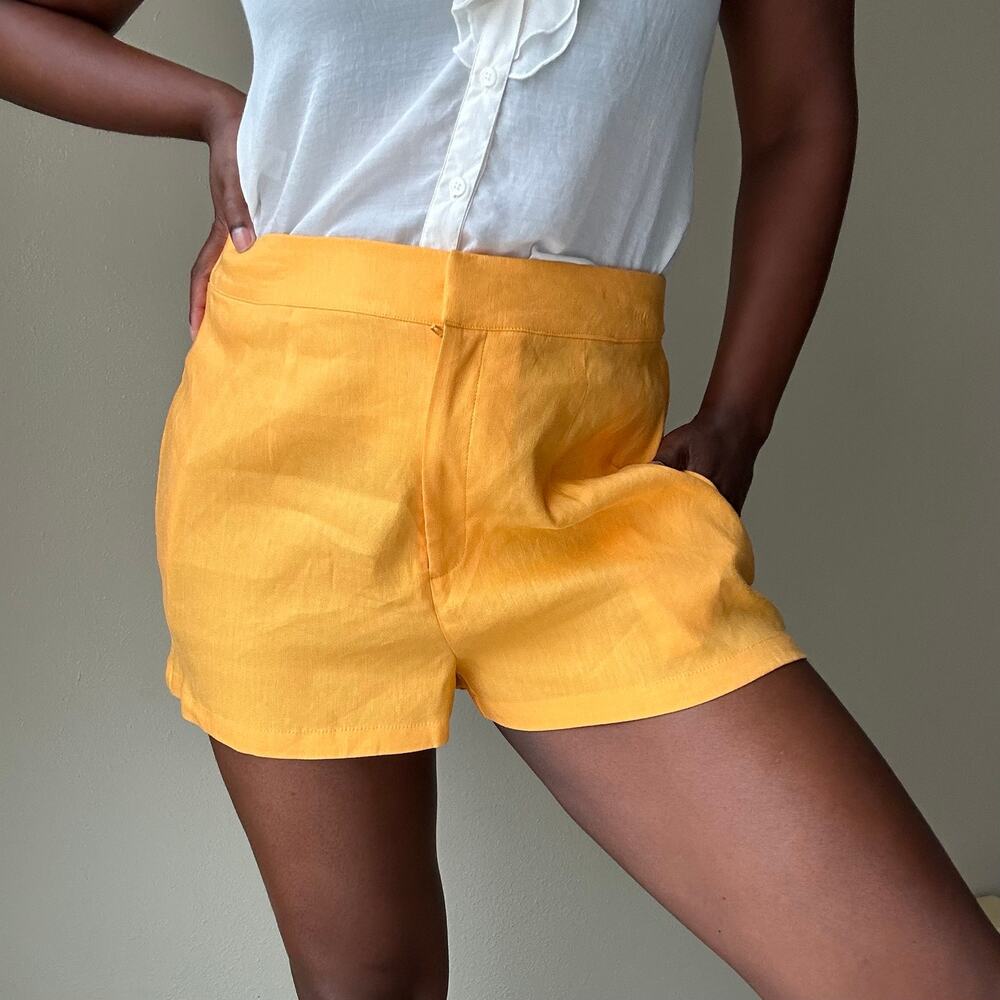 Gianni Bini Orange Linen Blend Shorts Size 10